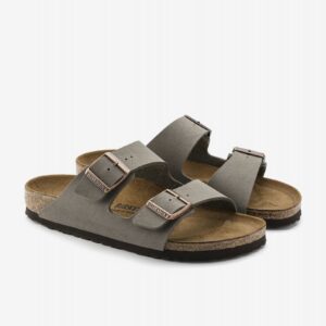 Chinelos Birkenstock Arizona Birko-Flor Nobuck Cinzentos