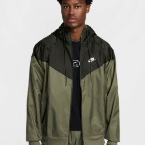 Casaco Corta-Vento com Capuz Nike Heritage Sportswear Windrunner Verde Para Homem