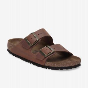 Chinelos Birkenstock Arizona Oiled Leather Castanhos