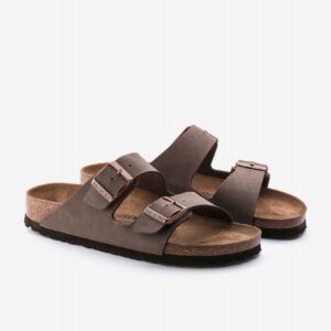 Chinelos Birkenstock Arizona Birko-Flor Nobuck Castanhos