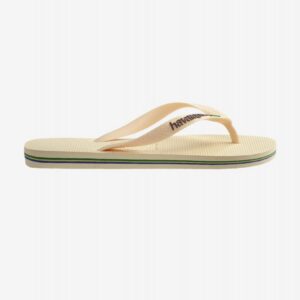 Chinelos Havaianas Brasil Logo Bege
