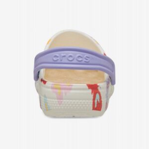 Sandálias Crocs Classic Kids Brancas Com Borboletas