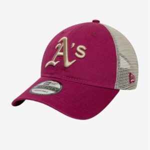 Boné New Era Oakland Athletics Washed 9TWENTY Bordeaux e Bege