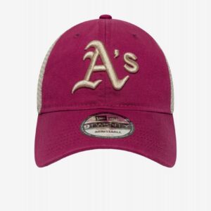 Boné New Era Oakland Athletics Washed 9TWENTY Bordeaux e Bege