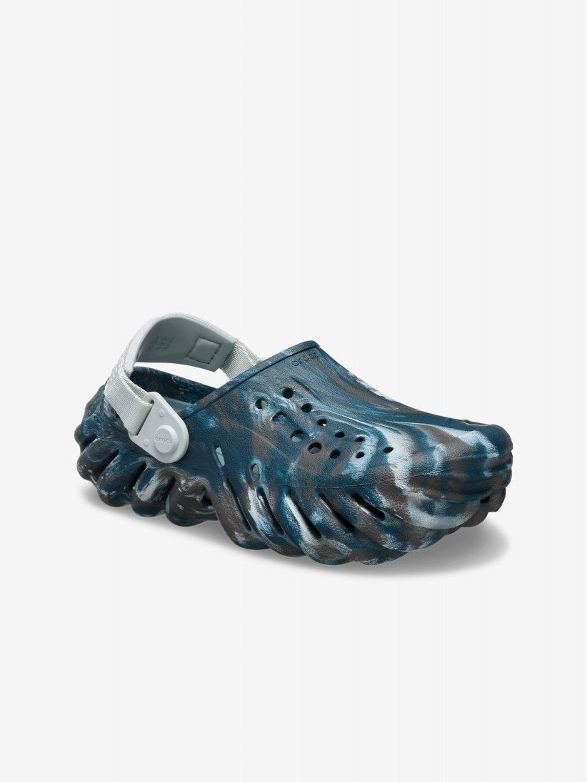 Sandálias Crocs Clog Echo Marbled Kids Azuis e Cinzentas
