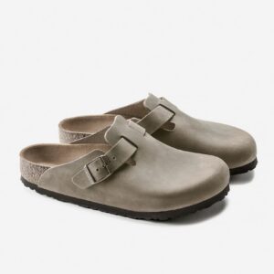 Chinelos Birkenstock Boston Oiled Leather Bege