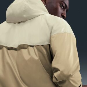 Casaco Corta-Vento com Capuz Nike Heritage Sportswear Windrunner Caqui e Bege Para Homem