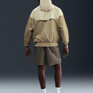Casaco Corta-Vento com Capuz Nike Heritage Sportswear Windrunner Caqui e Bege Para Homem