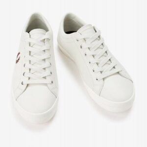Sapatilhas Fred Perry Baseline Em Couro Cinzentas e Castanhas