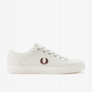 Sapatilhas Fred Perry Baseline Em Couro Cinzentas e Castanhas