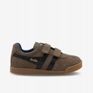 Sapatilhas Gola Harrier Strap Castanhas e Pretas Com Velcro Para Criança
