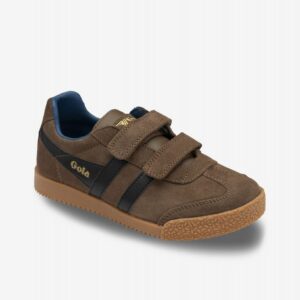 Sapatilhas Gola Harrier Strap Castanhas e Pretas Com Velcro Para Criança