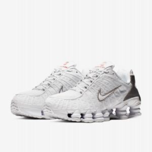 Sapatilhas Nike Shox TL Brancas e Prateadas Para Homem