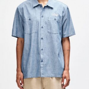 Camisa Deus Ex Machina Forecourt Chambray Azul
