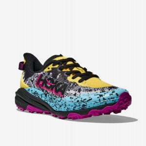 Sapatilhas de Trail Hoka Speedgoat 6 Júnior Amarelas, Pretas e Azuis