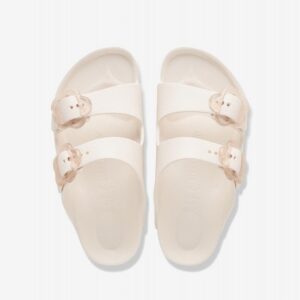 Chinelos Birkenstock Arizona Flower EVA Kids Brancos