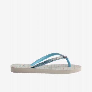 Chinelos Havaianas Slim Glitter II Kids Azuis e Bege