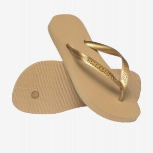 Chinelos Havaianas Logo Metallic Bronze