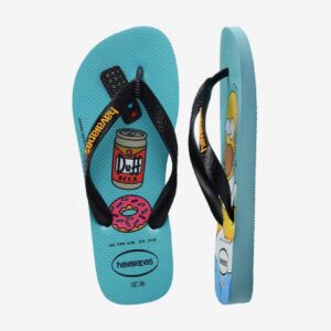 Chinelos Havaianas Simpsons Azuis e Pretos