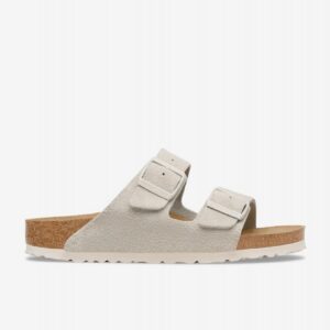 Chinelos Birkenstock Arizona Couro em Camurça Cinzentos