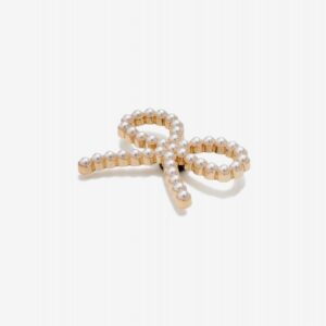 Pin Crocs Jibbitz Laço de Pérolas Dourado