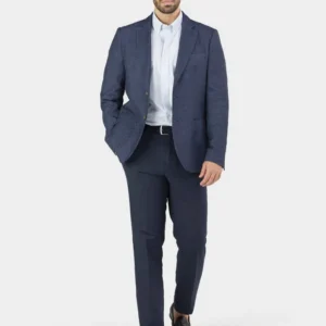 Blazer de Algodão e Linho Azul