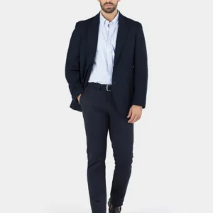 Blazer de Algodão Estrutura Azul