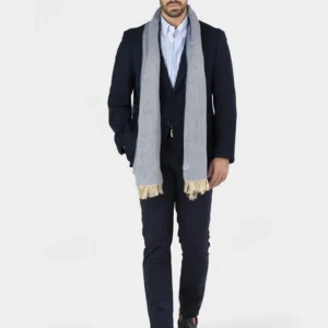 Blazer de Algodão Estrutura Azul