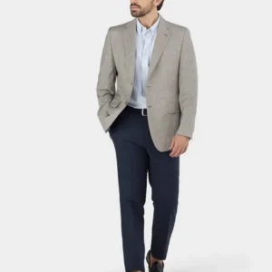 Blazer de Lã Pied Poule Camel