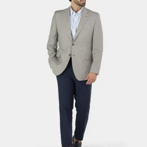 Blazer de Lã Pied Poule Camel