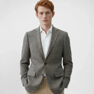 Blazer Pied Poule Janela Cinza
