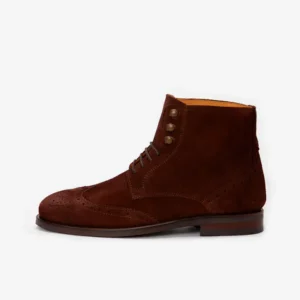 Bota Camurça Castanha com Picotado