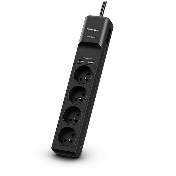CyberPower P0420SUD0-FR surge protector Black 4 AC outlet(s) 200 - 250 V 1.8 m
