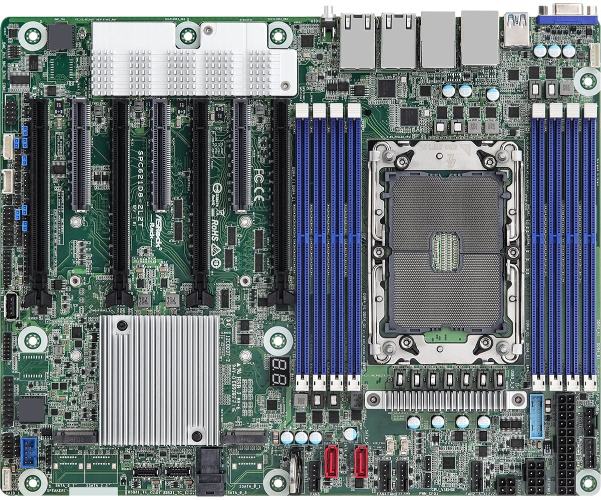 ASRock SPC621D8-2L2T, 1xSKT LGA4189, 3Gen. Intel Xeon Scalable, C621A, 8xDIMM, SATA, 2xM.2, 2x10GbE, 2x1GbE, IPMI
