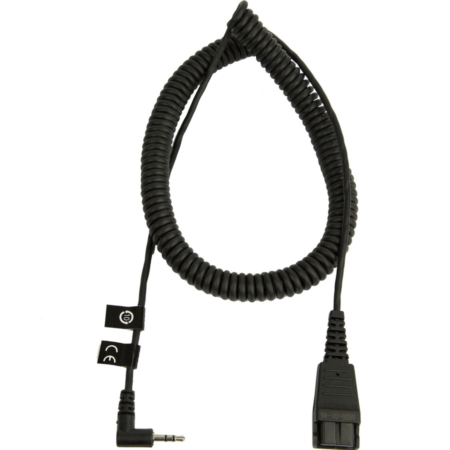 QD Cord to 2,5mm pin plug, coiled 0,5-2m, fi. for Panasonic GB500, PLX CA40